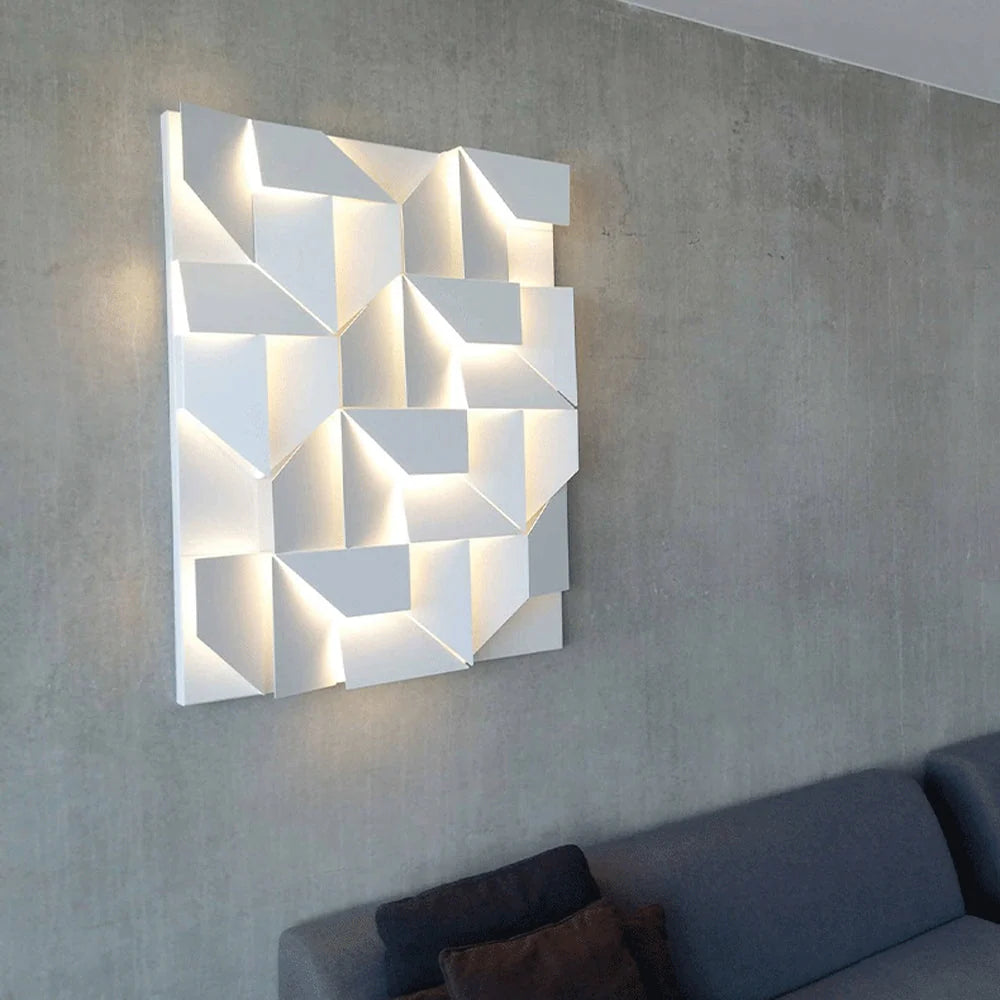 Wall Lamp | 3D Acrylic & Metal | Integrated 3-Color LED