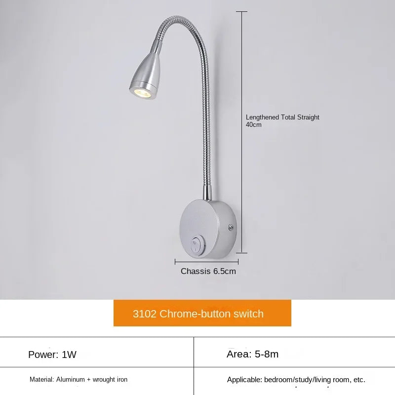 Wall Lamp | Adjustable Gooseneck & Integrated LED | Hardwired With Built-In Switch