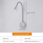 Wall Lamp | Adjustable Gooseneck & Integrated LED | Hardwired With Built-In Switch