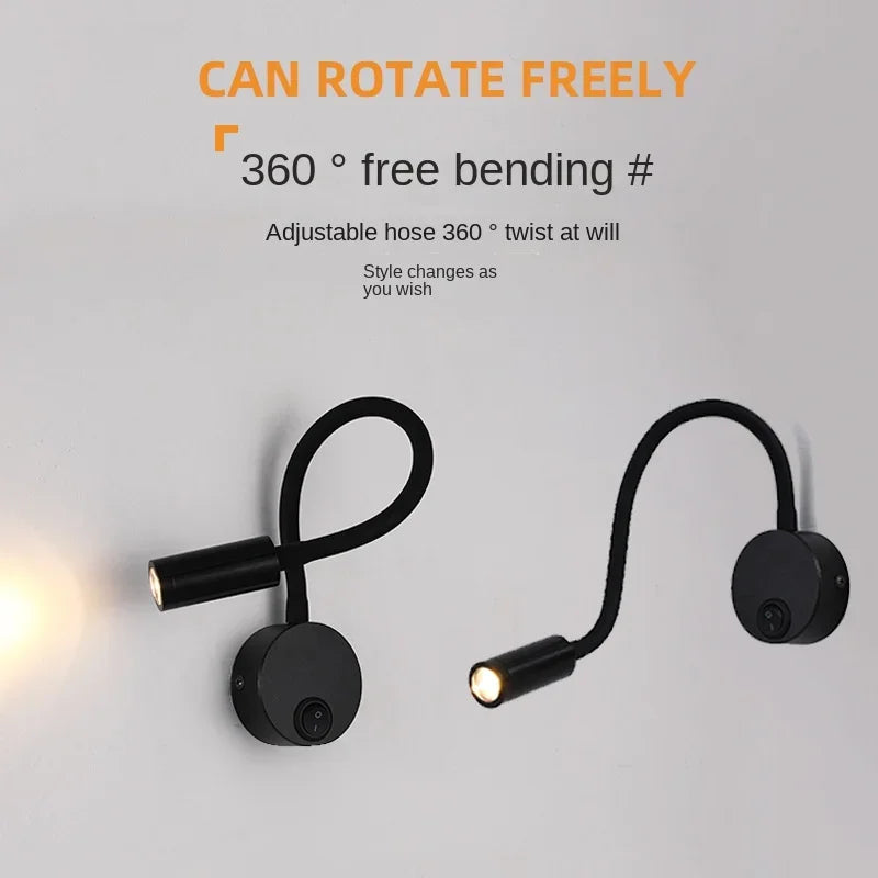 Wall Lamp | Adjustable Gooseneck & Integrated LED | Hardwired With Built-In Switch