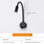Wall Lamp | Adjustable Gooseneck & Integrated LED | Hardwired With Built-In Switch