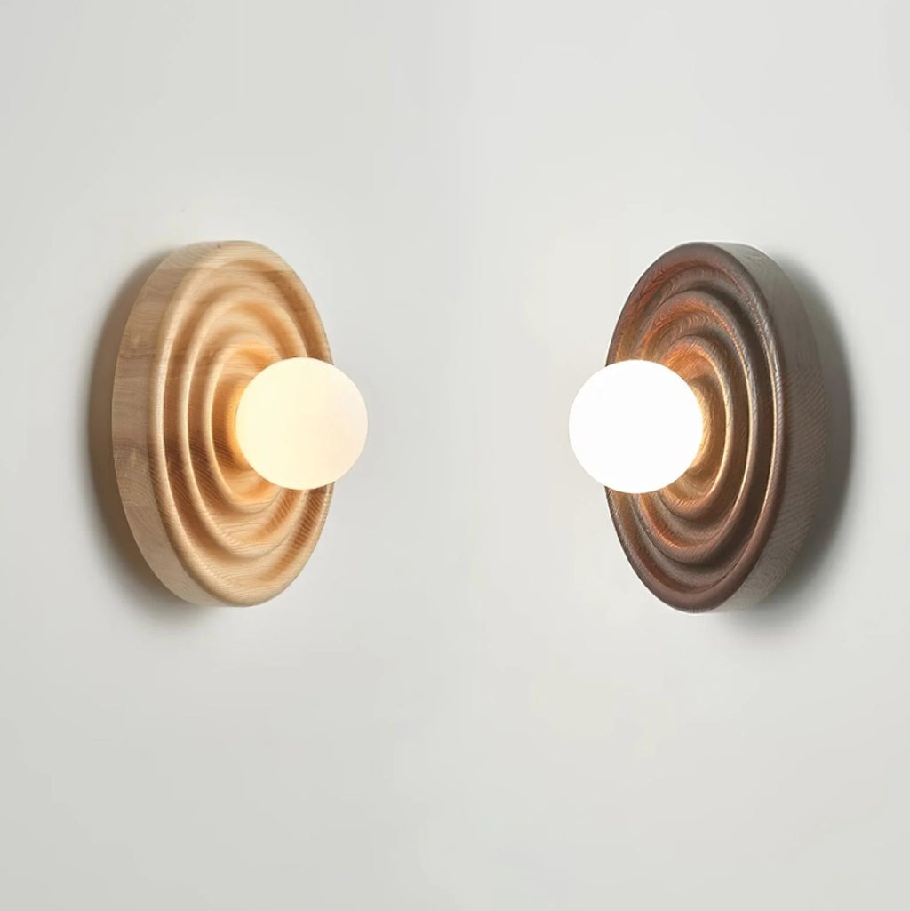 Wall Lamp | Ash Wood & Glass Globe | Hardwired G9