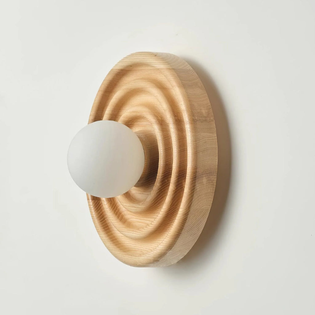Wall Lamp | Ash Wood & Glass Globe | Hardwired G9