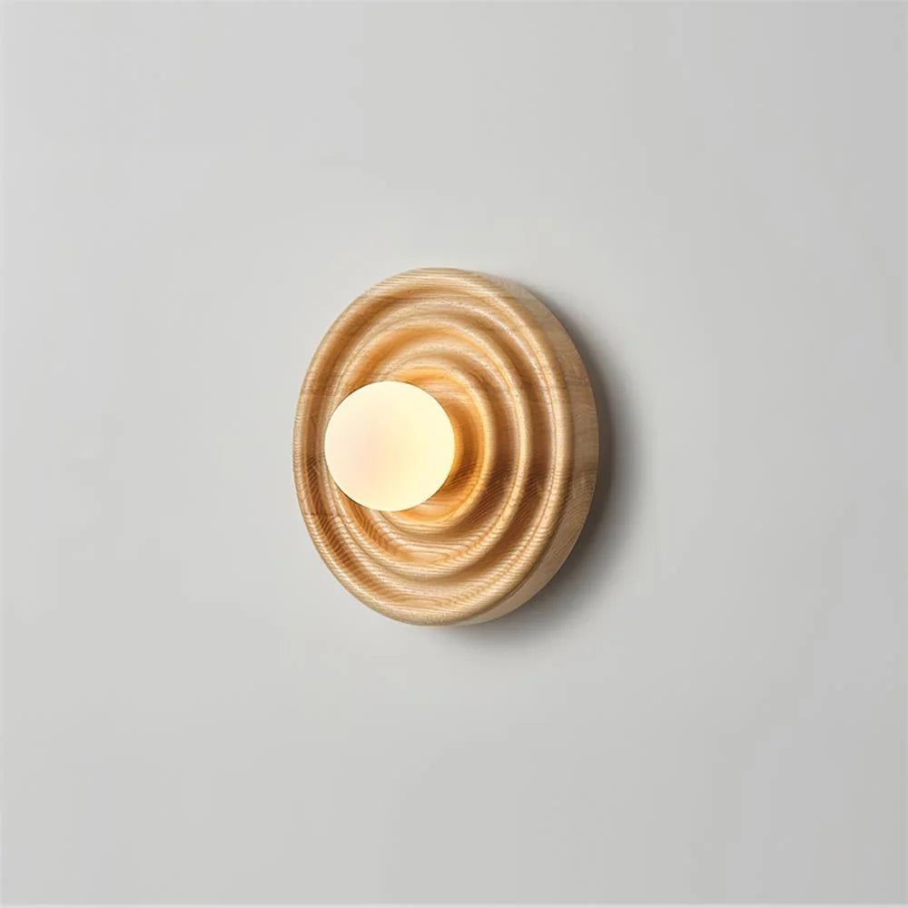 Wall Lamp | Ash Wood & Glass Globe | Hardwired G9