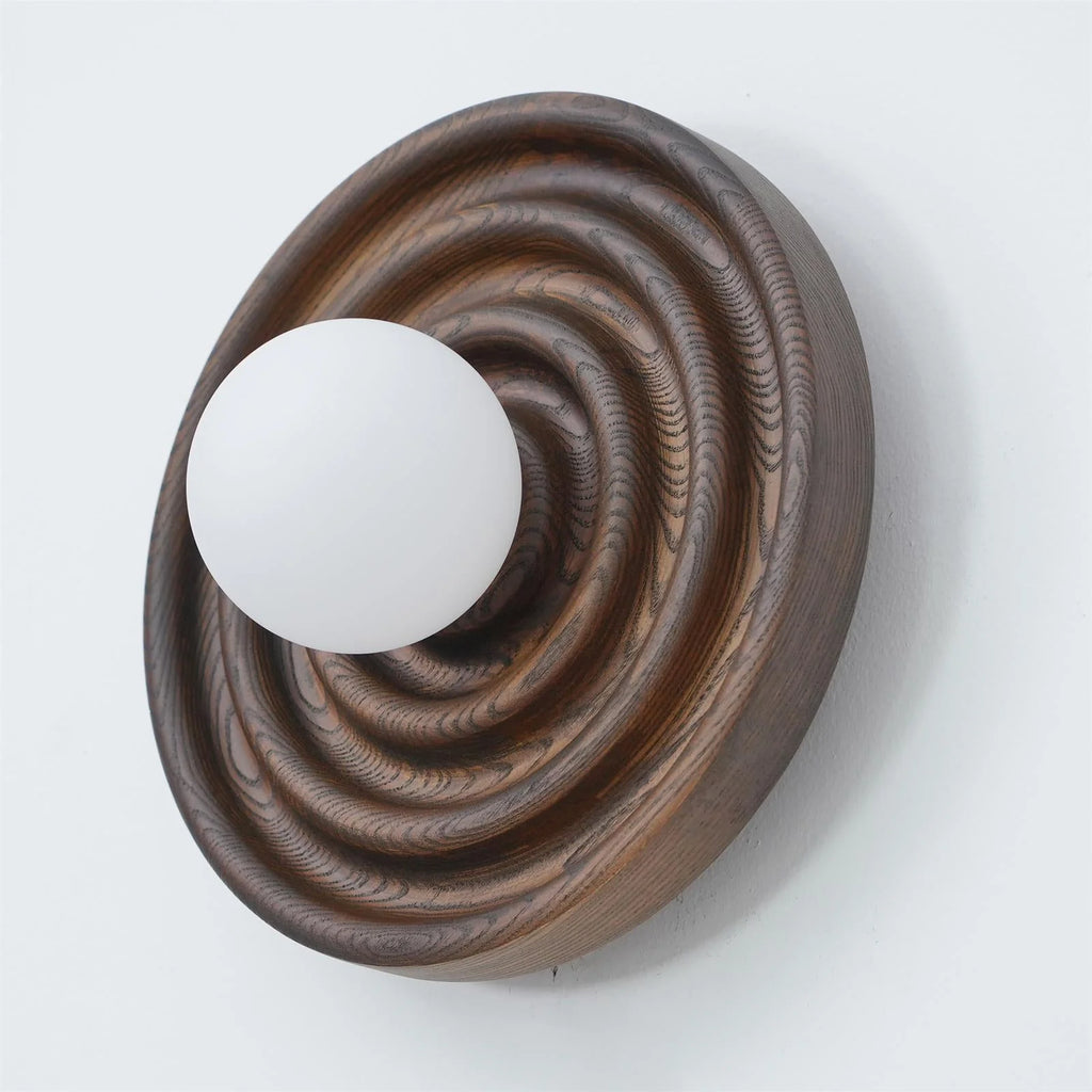 Wall Lamp | Ash Wood & Glass Globe | Hardwired G9