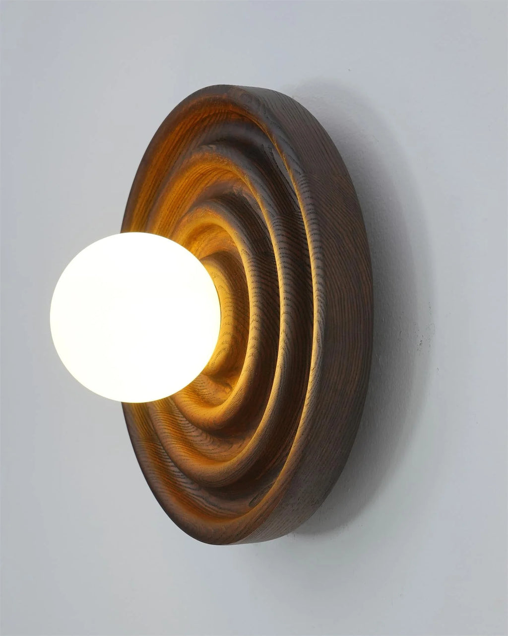 Wall Lamp | Ash Wood & Glass Globe | Hardwired G9
