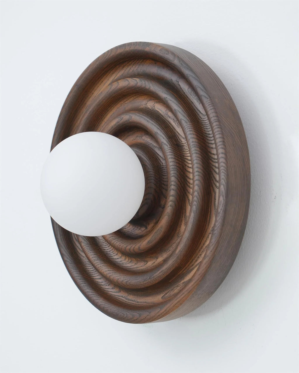 Wall Lamp | Ash Wood & Glass Globe | Hardwired G9
