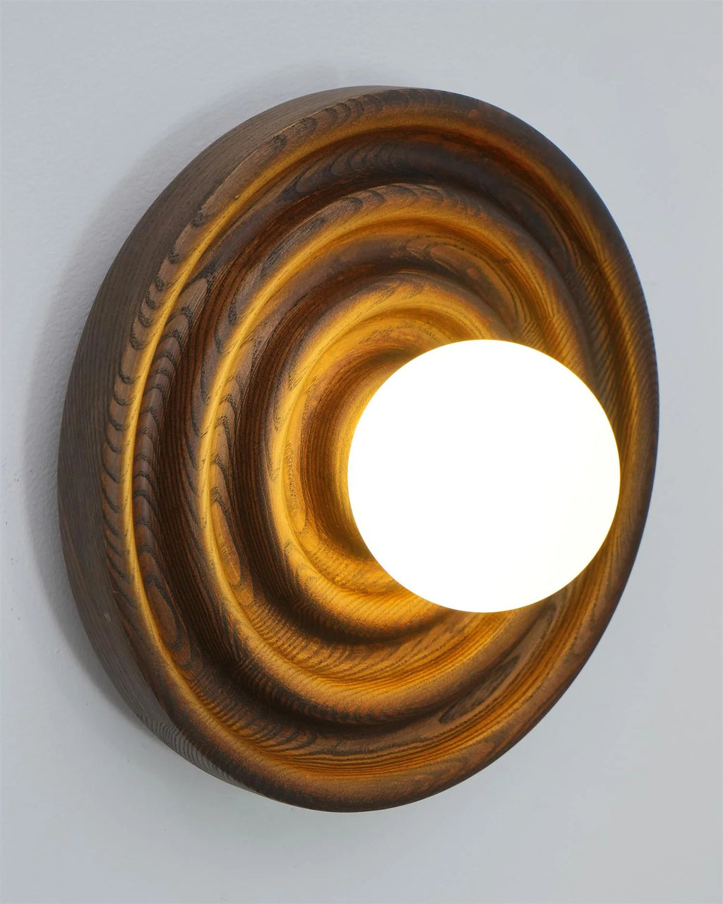 Wall Lamp | Ash Wood & Glass Globe | Hardwired G9