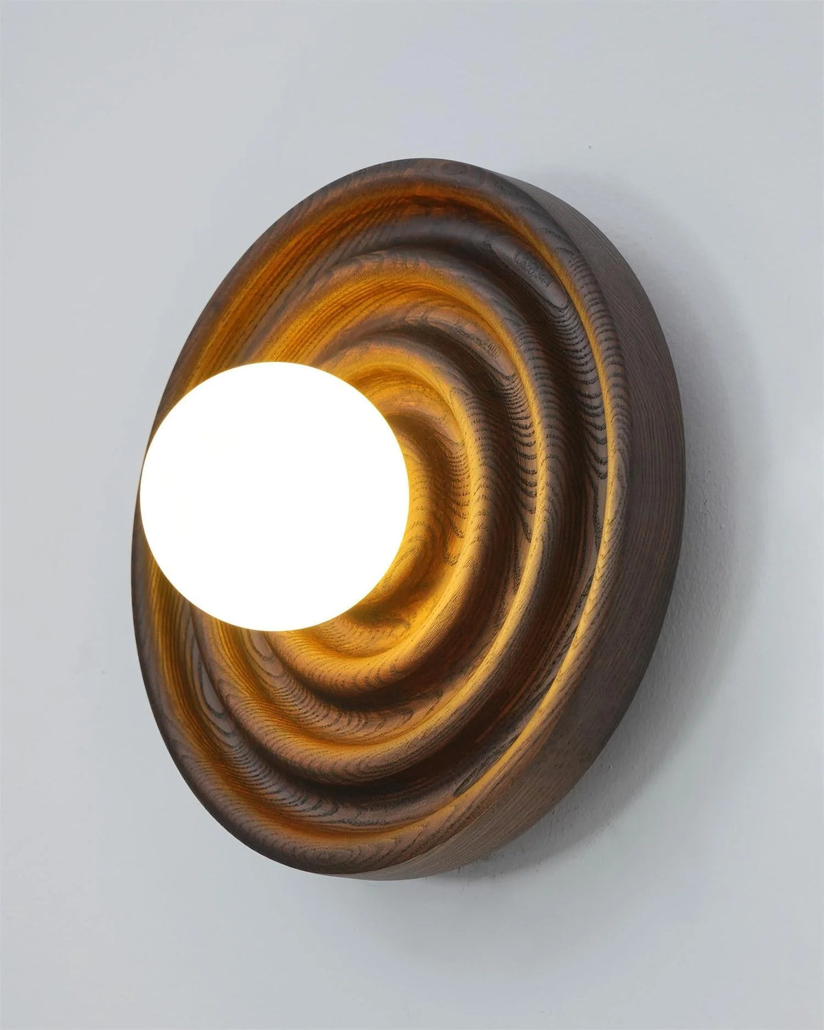 Wall Lamp | Ash Wood & Glass Globe | Hardwired G9