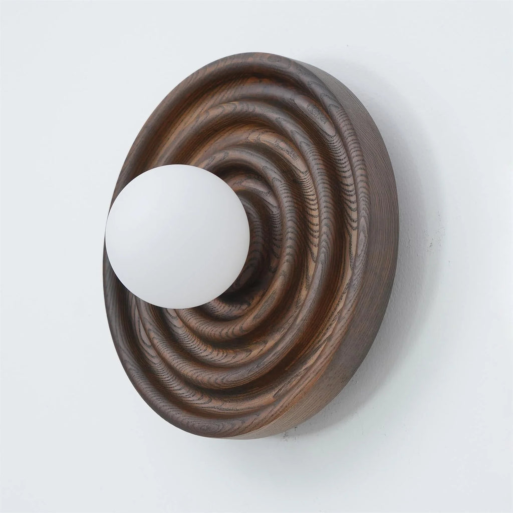 Wall Lamp | Ash Wood & Glass Globe | Hardwired G9