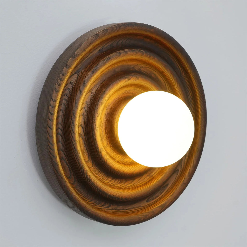 Wall Lamp | Ash Wood & Glass Globe | Hardwired G9