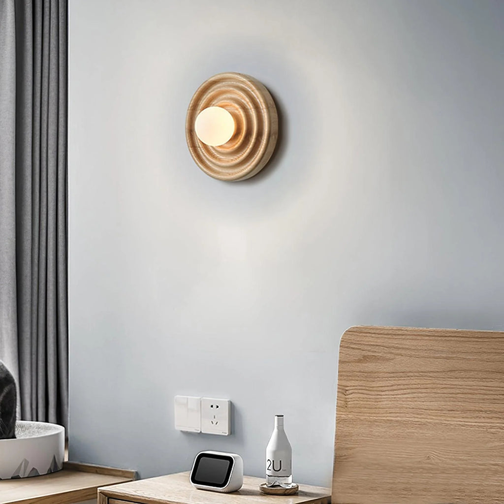 Wall Lamp | Ash Wood & Glass Globe | Hardwired G9