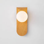 Wall Lamp | Curved Wood-Effect Walnut Finish & Glass Shade