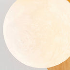 Wall Lamp | Curved Wood-Effect Walnut Finish & Glass Shade