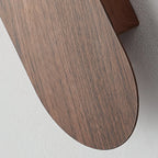 Wall Lamp | Curved Wood-Effect Walnut Finish & Glass Shade