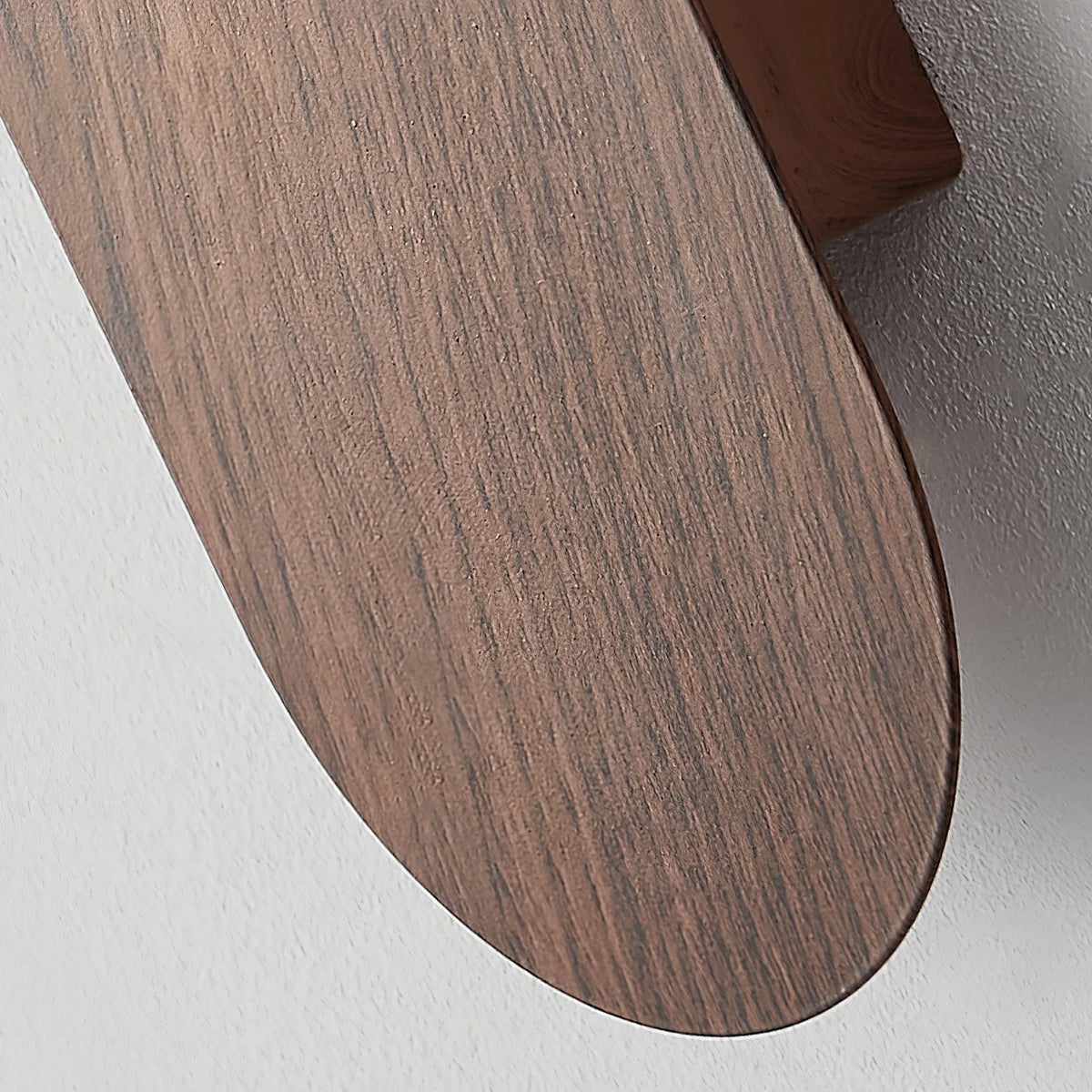 Wall Lamp | Curved Wood-Effect Walnut Finish & Glass Shade