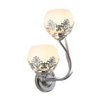 Wall Lamp | Floral Embossed Glass Shade & Warm Diffused Light | Hardwired 110 V