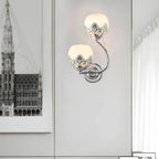 Wall Lamp | Floral Embossed Glass Shade & Warm Diffused Light | Hardwired 110 V