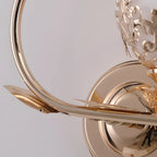 Wall Lamp | Floral Embossed Glass Shade & Warm Diffused Light | Hardwired 110 V