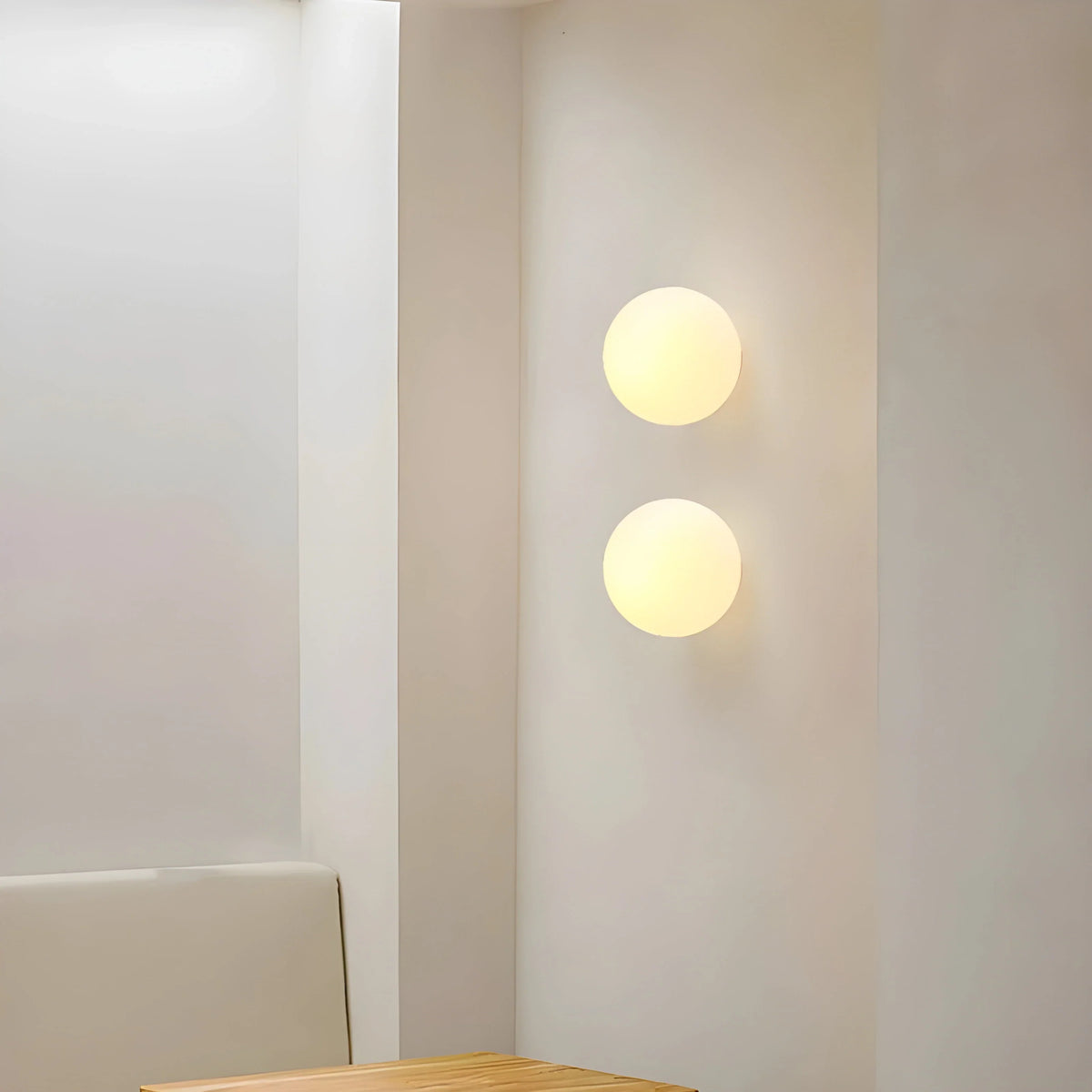 Wall Lamp | Frosted Glass & Slim Metal Base | 12/15/18 cm