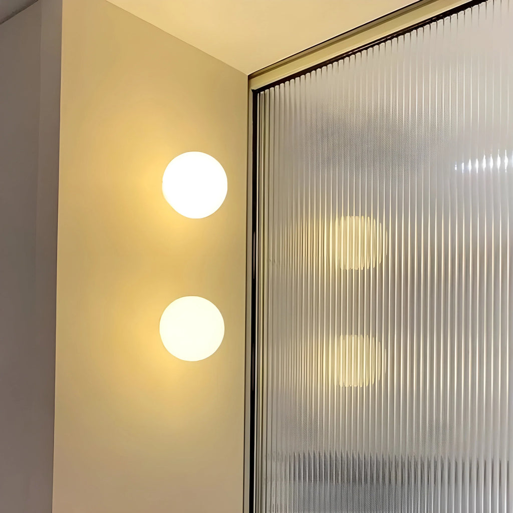 Wall Lamp | Frosted Glass & Slim Metal Base | 12/15/18 cm