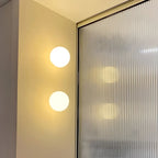 Wall Lamp | Frosted Glass & Slim Metal Base | 12/15/18 cm