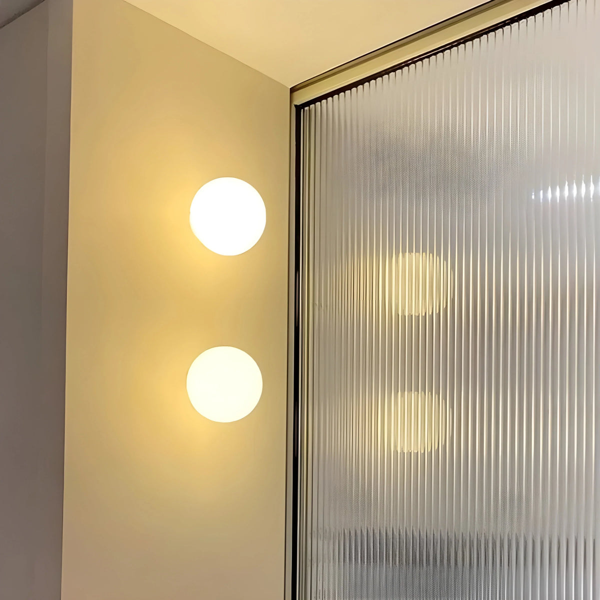 Wall Lamp | Frosted Glass & Slim Metal Base | 12/15/18 cm