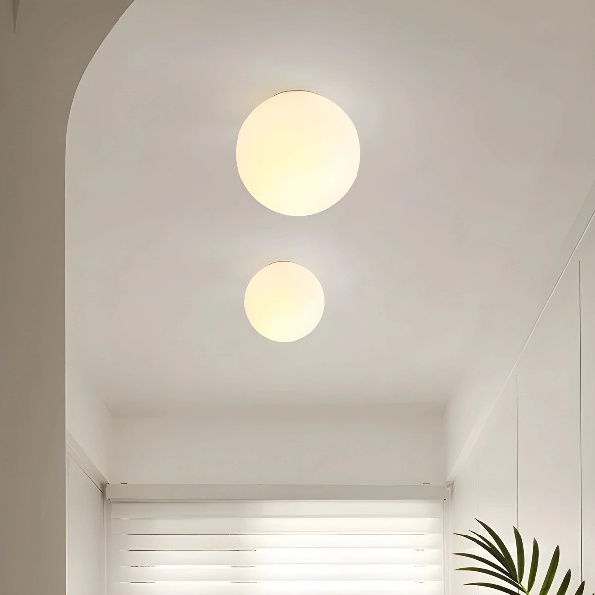Wall Lamp | Frosted Glass & Slim Metal Base | 12/15/18 cm