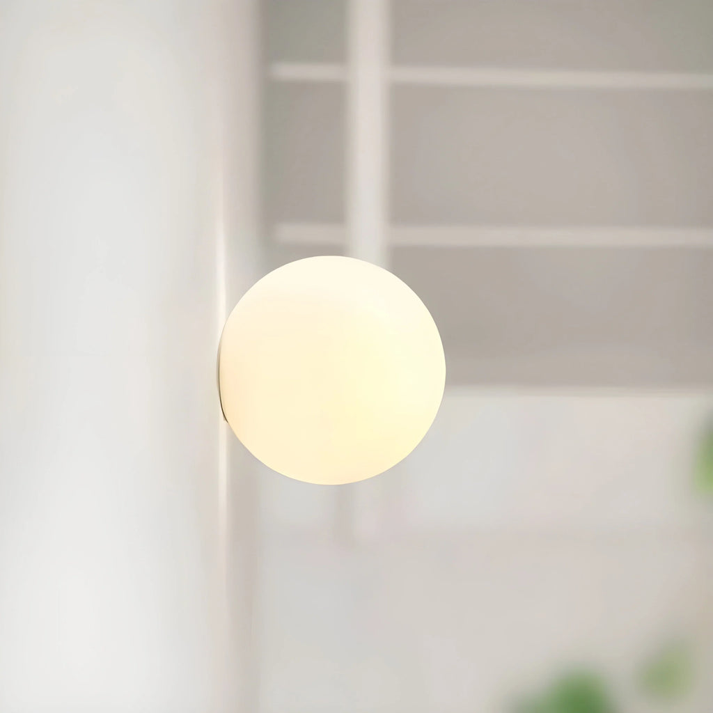 Wall Lamp | Frosted Glass & Slim Metal Base | 12/15/18 cm