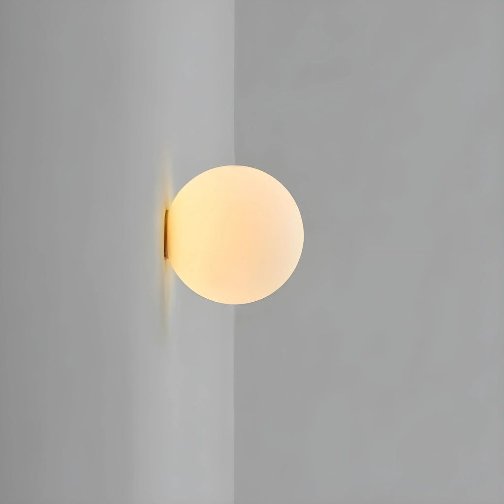 Wall Lamp | Frosted Glass & Slim Metal Base | 12/15/18 cm