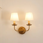 Wall Lamp | Hand-Gilded Antique Gold & Sculpted Rosette Backplate | Single & Double-Arm