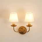 Wall Lamp | Hand-Gilded Antique Gold & Sculpted Rosette Backplate | Single & Double-Arm