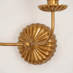 Wall Lamp | Hand-Gilded Antique Gold & Sculpted Rosette Backplate | Single & Double-Arm