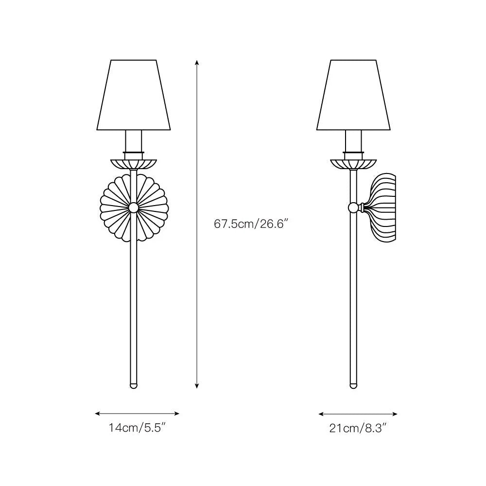 Wall Lamp | Hand-Gilded Antique Gold & Sculpted Rosette Backplate | Single & Double-Arm