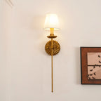 Wall Lamp | Hand-Gilded Antique Gold & Sculpted Rosette Backplate | Single & Double-Arm