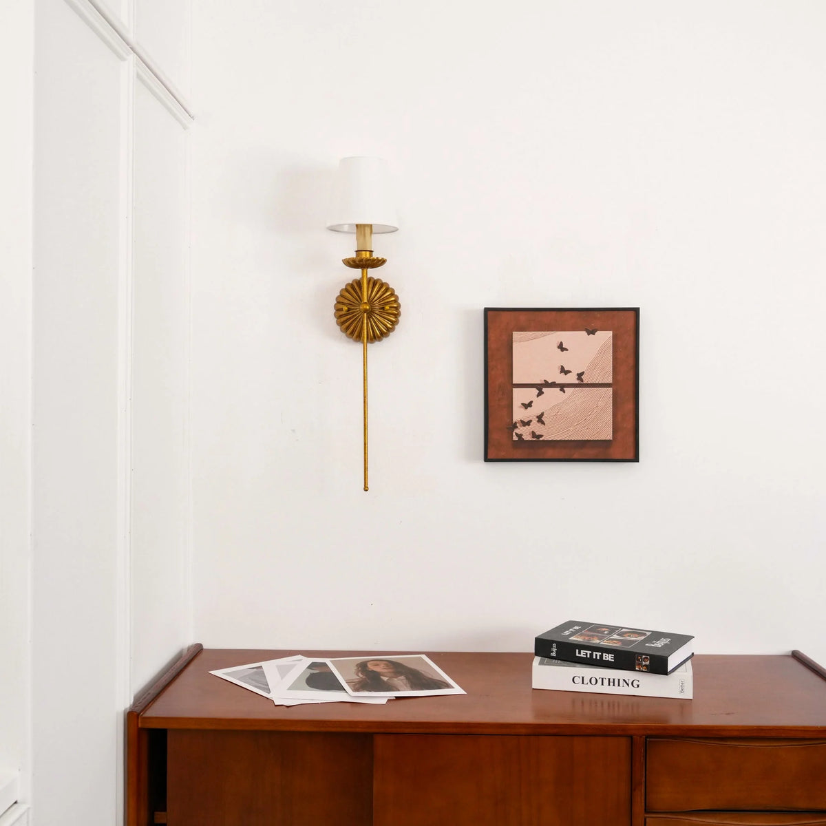 Wall Lamp | Hand-Gilded Antique Gold & Sculpted Rosette Backplate | Single & Double-Arm