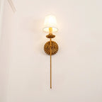 Wall Lamp | Hand-Gilded Antique Gold & Sculpted Rosette Backplate | Single & Double-Arm