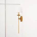 Wall Lamp | Hand-Gilded Antique Gold & Sculpted Rosette Backplate | Single & Double-Arm