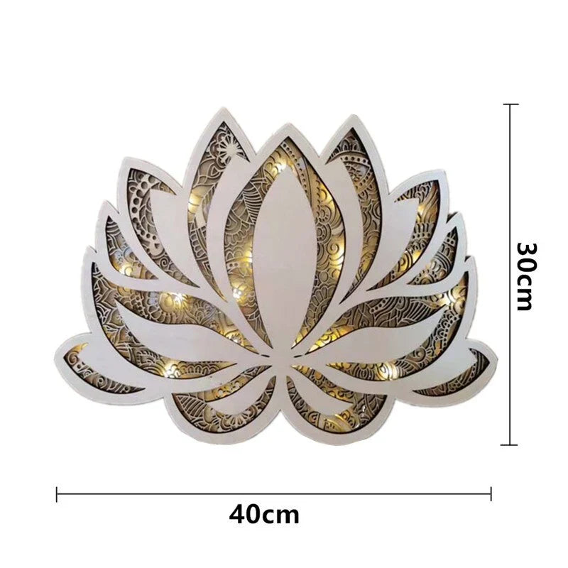 Wall Lamp | Lotus Mandala Design & Built-In LED | 40 cm Diameter