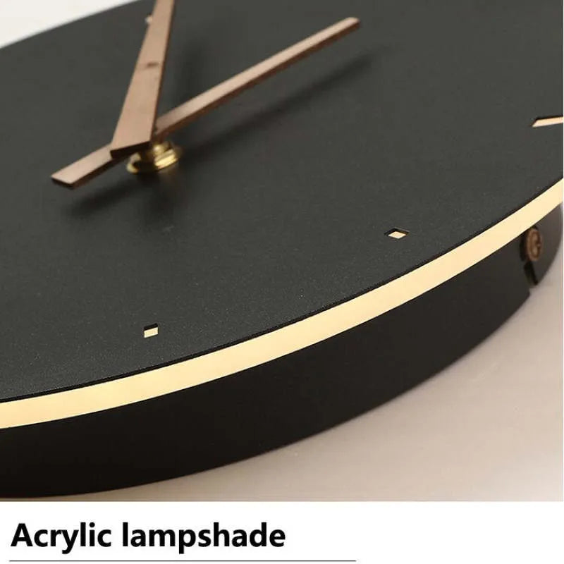 Wall Lamp | Metal & Acrylic Integrated Clock | Warm LED