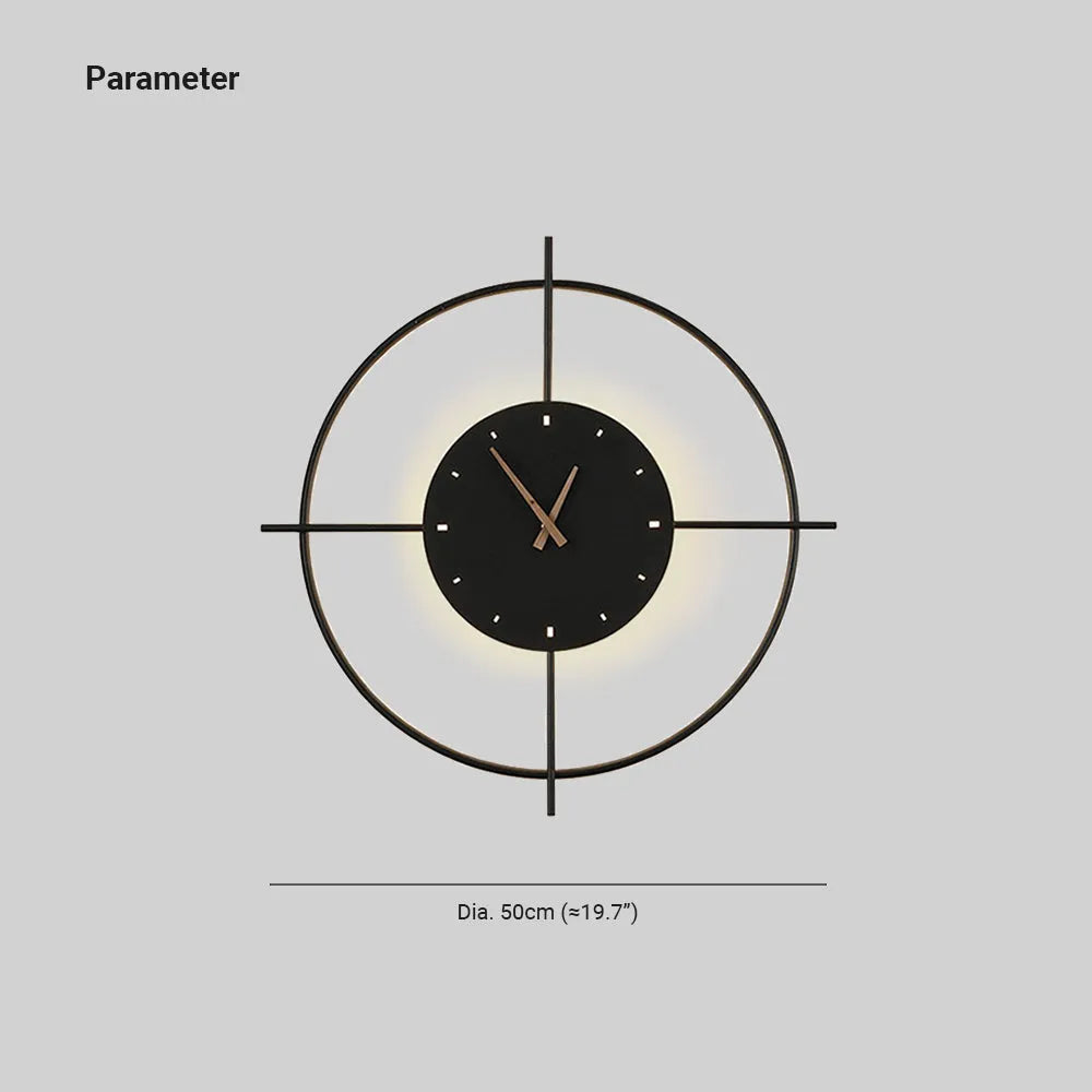 Wall Lamp | Metal & Acrylic Integrated Clock | Warm LED