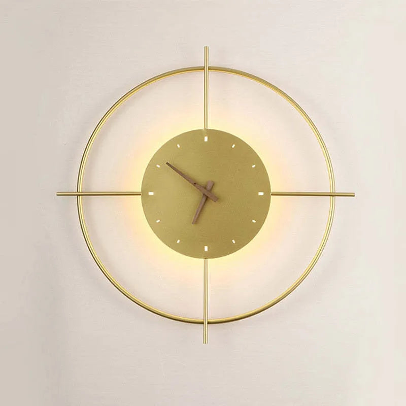 Wall Lamp | Metal & Acrylic Integrated Clock | Warm LED