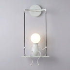 Wall Lamp | Playful Swinging Silhouette & Metal Construction | E26/E27 Compatible