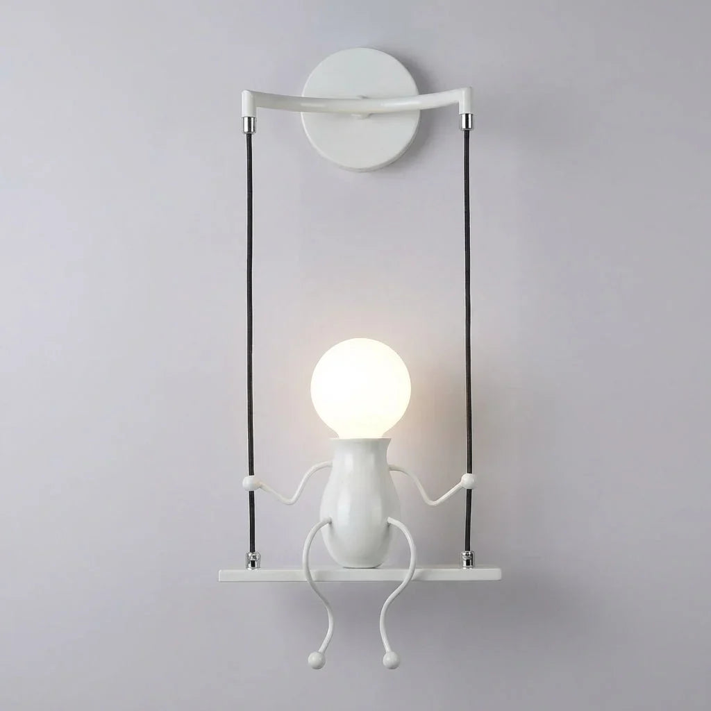 Wall Lamp | Playful Swinging Silhouette & Metal Construction | E26/E27 Compatible