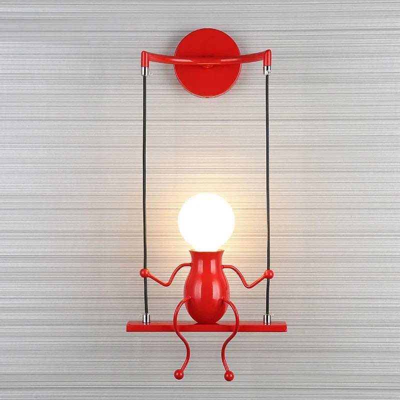Wall Lamp | Playful Swinging Silhouette & Metal Construction | E26/E27 Compatible
