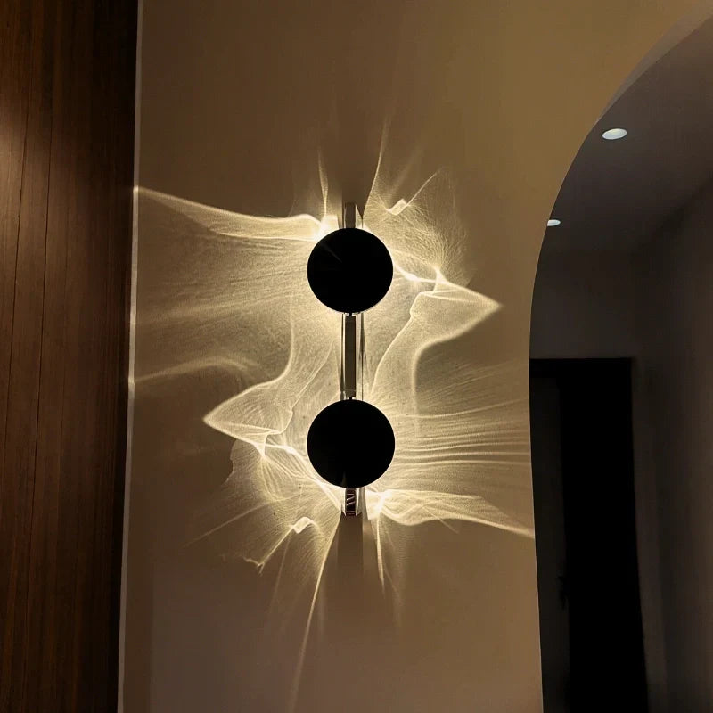 Wall Lamp | Rotatable Wave Projection | Aluminum & Stainless Steel