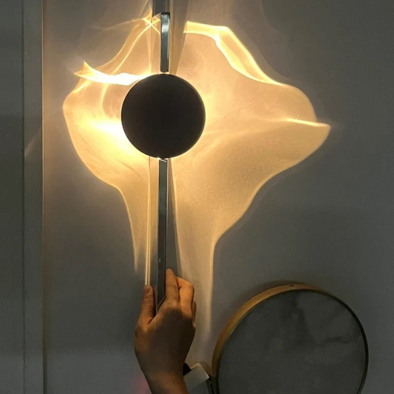 Wall Lamp | Rotatable Wave Projection | Aluminum & Stainless Steel