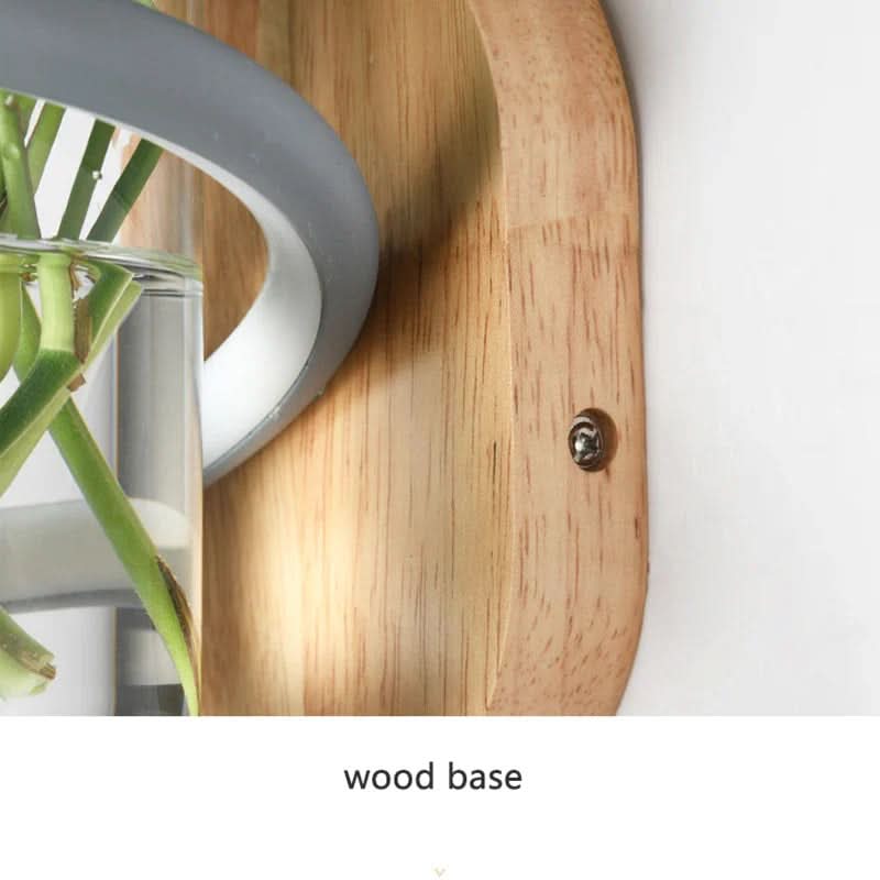 Wall Lamp | Solid Wood, Integrated Vase & Warm LED