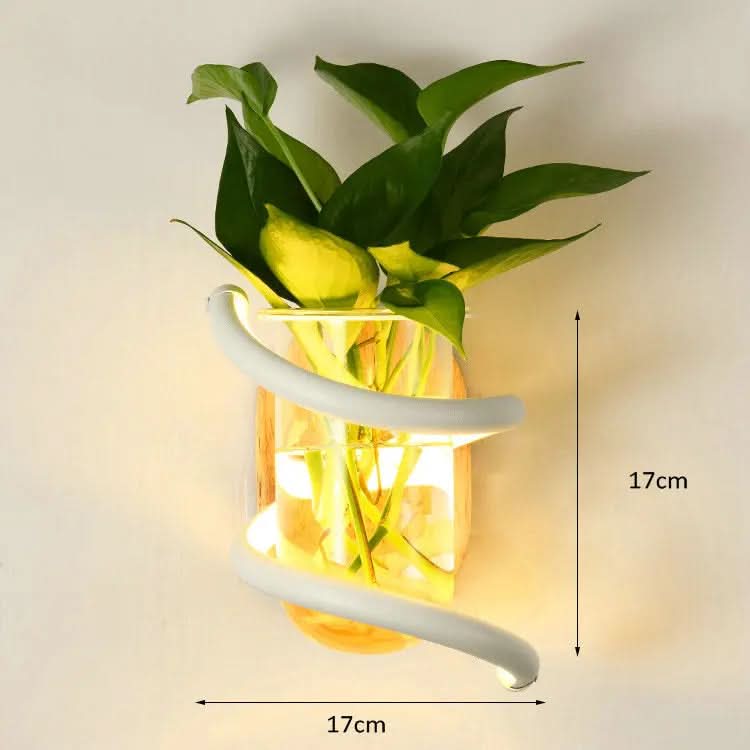 Wall Lamp | Solid Wood, Integrated Vase & Warm LED