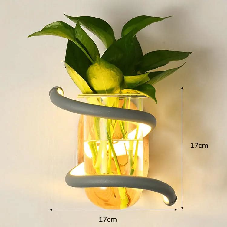 Wall Lamp | Solid Wood, Integrated Vase & Warm LED